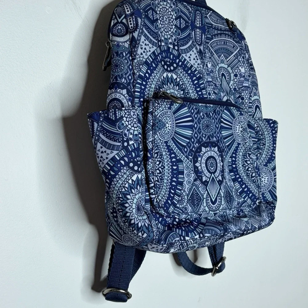 Sakroots Loyola Blue Boho Print Small Backpack Festival Southwestern Adjustable